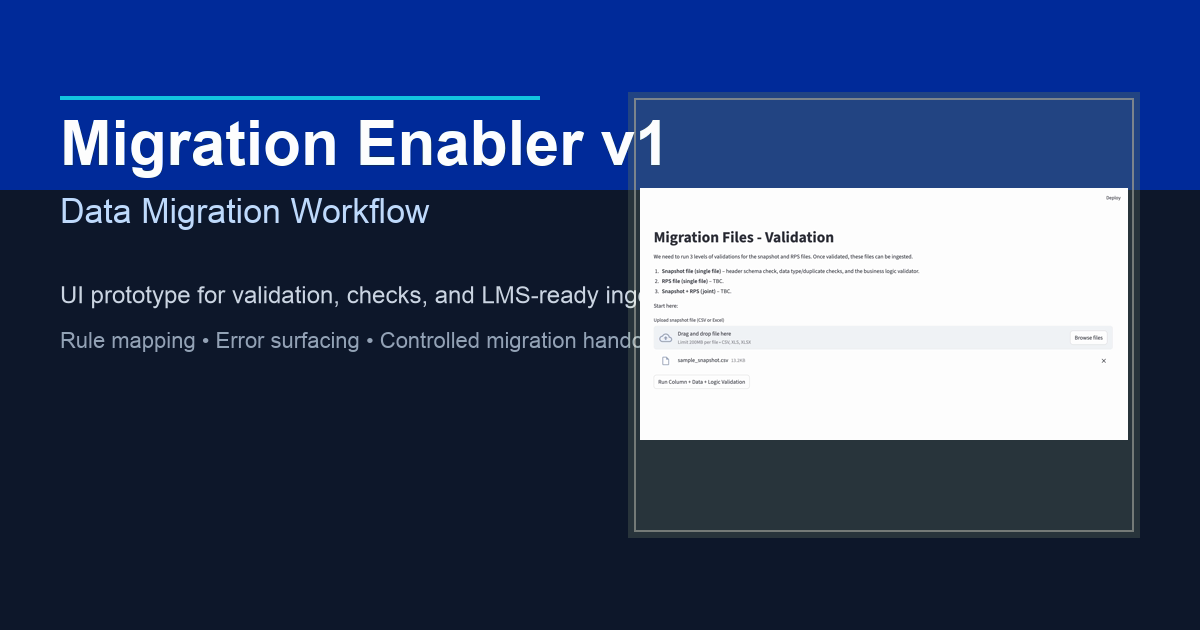 Migration Enabler - UI and Data Type Checker
